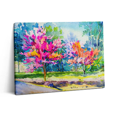 Vászonkép falra 80x60 Absztrakt színes fák