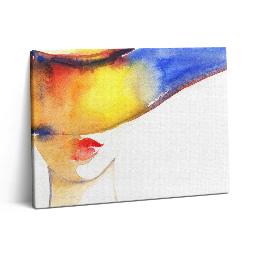 Vászonkép falra 80x60 Nő kalapban