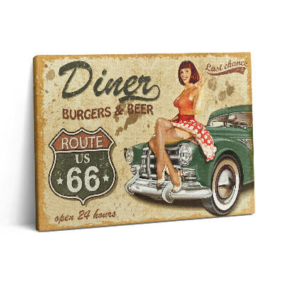 Vászonkép falra 80x60 Vintage poszter a 66-os útról