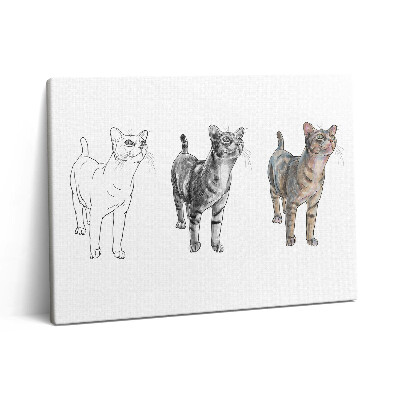 Vászonkép falra 80x60 Illusztráció egy aranyos kíváncsi macskáról