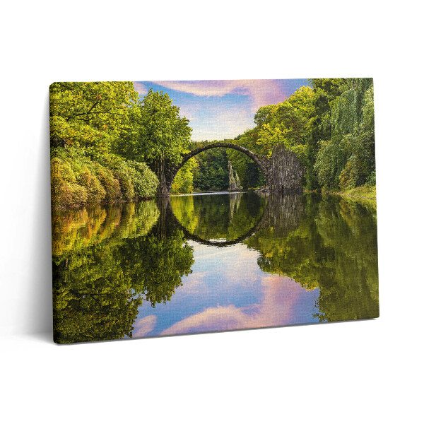 Vászonkép falra 80x60 Híd a Kromlau Parkban Németországban