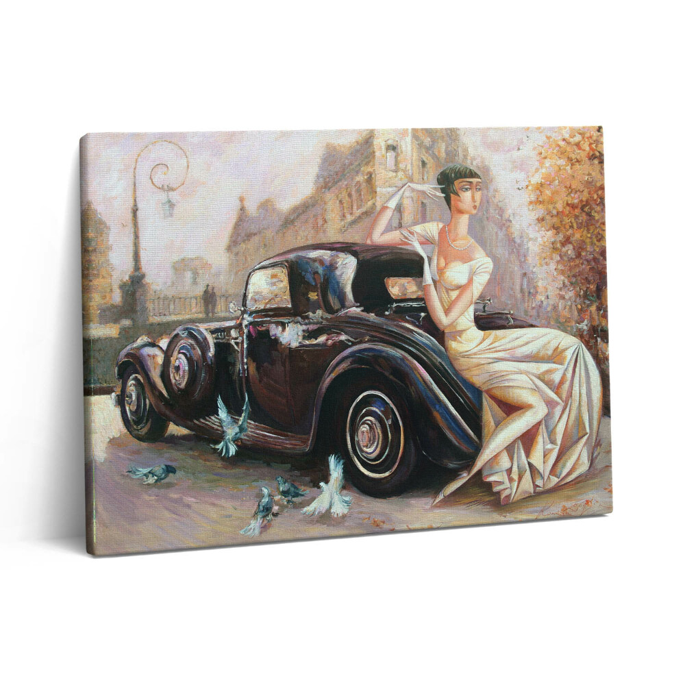 Vászonkép falra 80x60 Nő retro stílusban