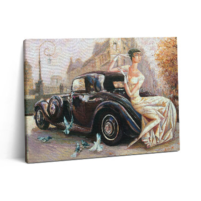 Vászonkép falra 80x60 Nő retro stílusban