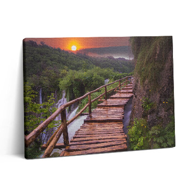 Vászonkép falra 80x60 Út fák és hegyek felett