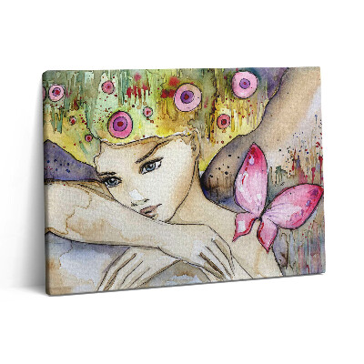 Vászonkép falra 80x60 Nő festett hajjal