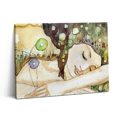 Vászonkép falra 80x60 Akvarell festmény egy gyönyörű lányról