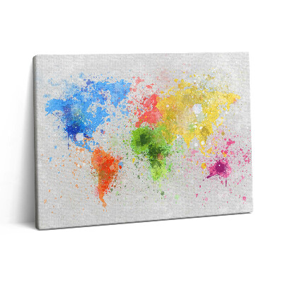 Vászonkép falra 80x60 Papírra festett világtérkép