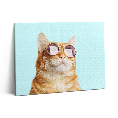 Vászonkép falra 80x60 Vicces macska szemüveggel