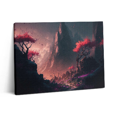 Vászonkép falra 80x60 Varázslatos erdő és hegyek