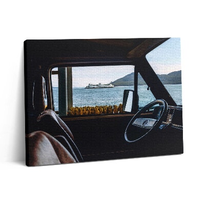 Vászonkép falra 80x60 Nyaralás autóval és vízparton