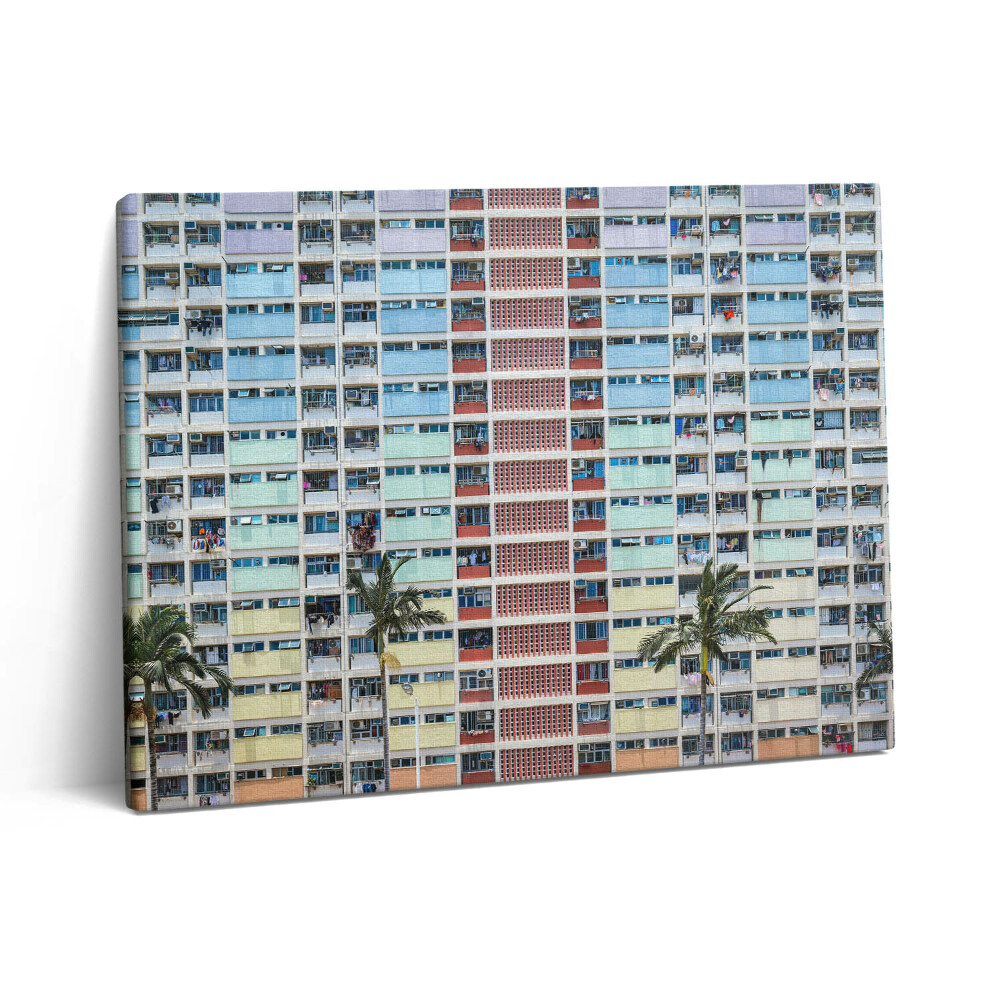 Vászonkép falra 80x60 Színes épület Hongkongban