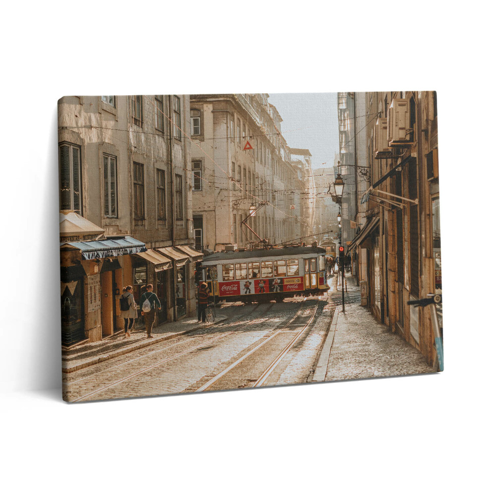 Vászonkép falra 80x60 Lisszabon és egy villamos látképe
