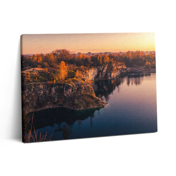 Vászonkép falra 80x60 A krakkói Zakrzówek-tó ősszel