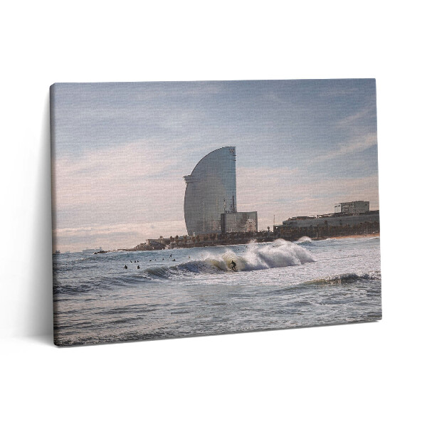 Vászonkép falra 80x60 Szörfös Barcelonából