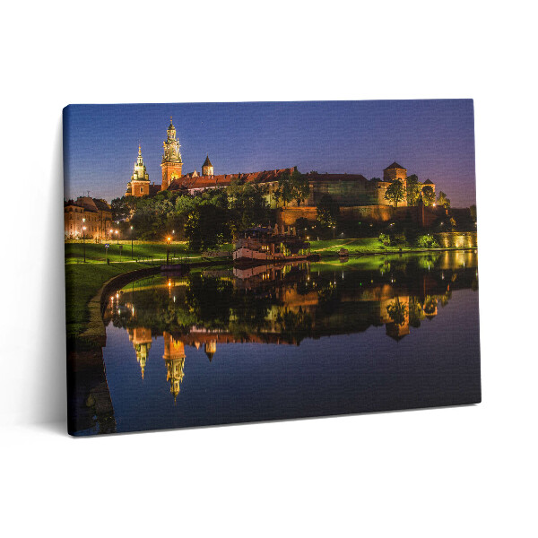 Vászonkép falra 80x60 Wawel-kastély éjszaka