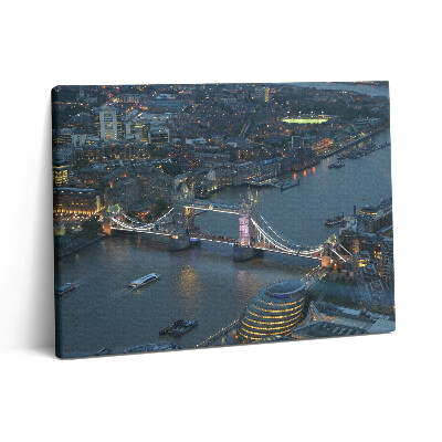 Vászonkép falra 80x60 Tower Bridge Londonban éjszaka