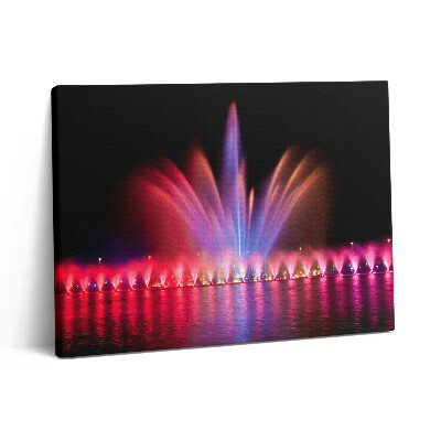 Vászonkép falra 80x60 Wroclawi szökőkút éjszaka