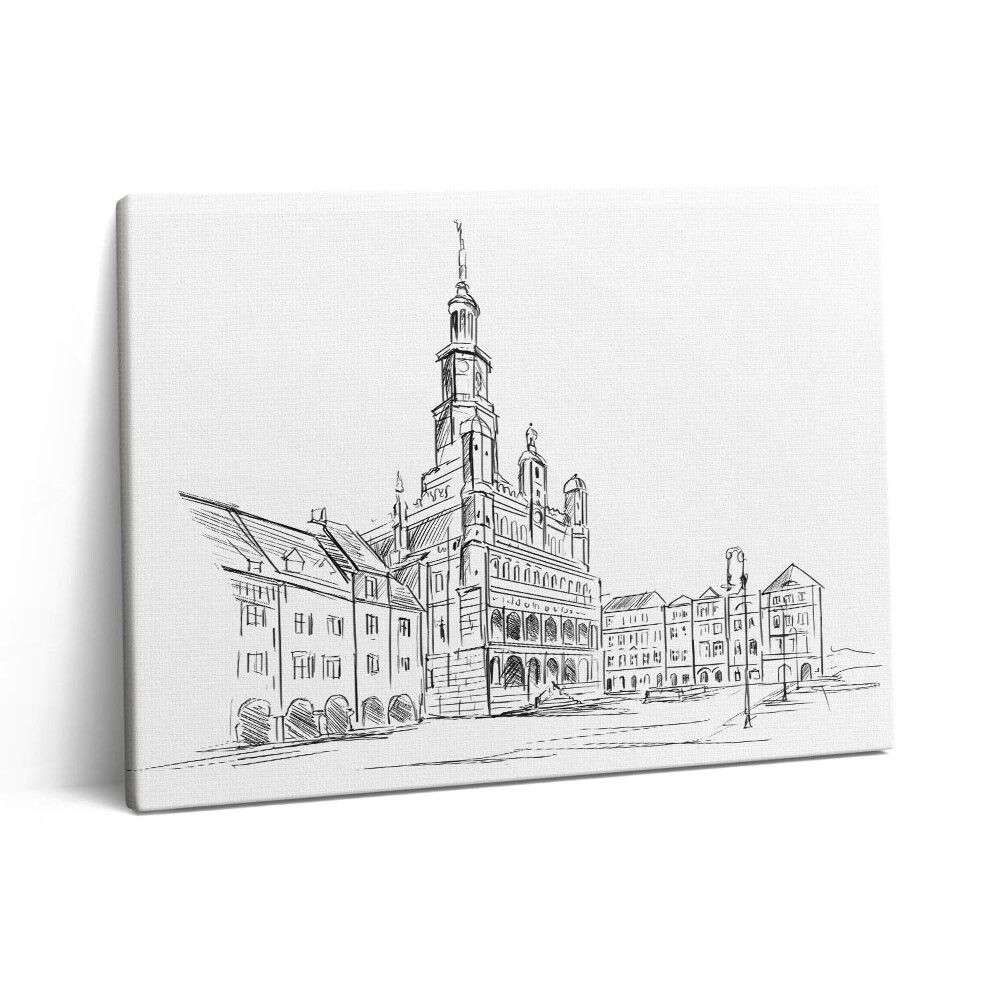 Vászonkép falra 80x60 Poznan óvárosának vázlata