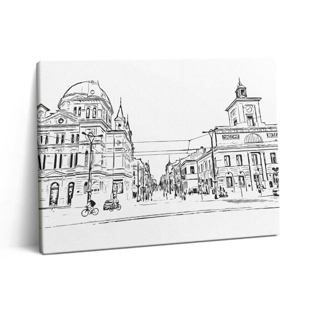 Vászonkép falra 80x60 Poznan óvárosának illusztrációja