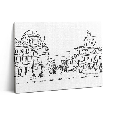 Vászonkép falra 80x60 Poznan óvárosának illusztrációja