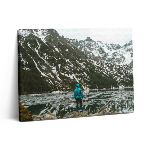 Vászonkép falra 80x60 A Morskie Oko tó télen