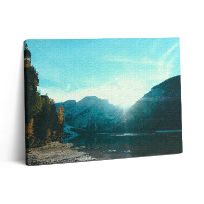 Vászonkép falra 80x60 Hegy és folyó Lengyelországban