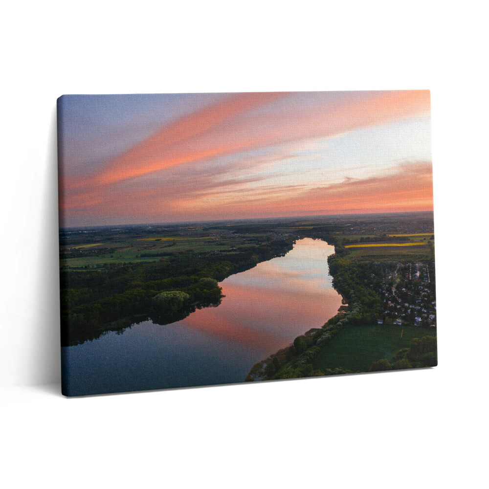 Vászonkép falra 80x60 Légi felvétel egy tóról