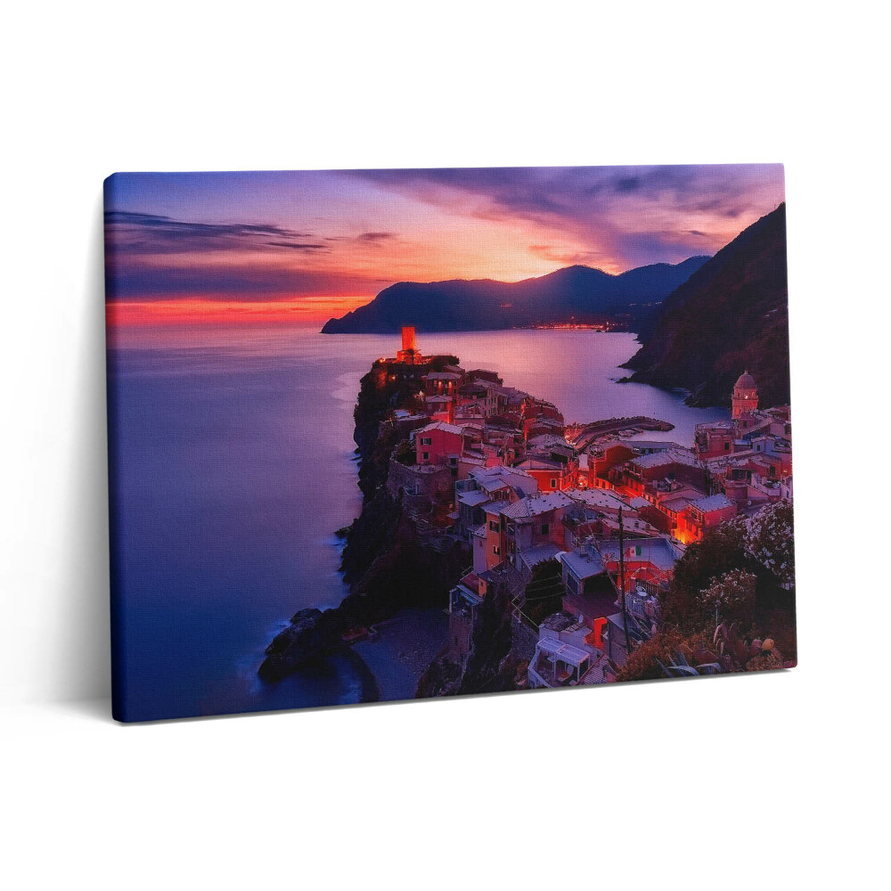 Vászonkép falra 80x60 Tengerparti város este