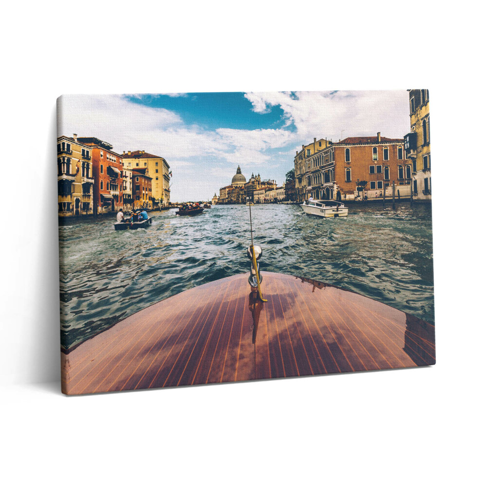 Vászonkép falra 80x60 Motorcsónak a folyón