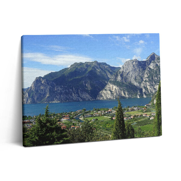 Vászonkép falra 80x60 Zöld fák a város előtt