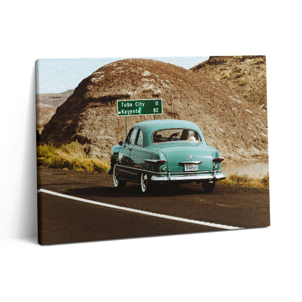 Vászonkép falra 80x60 Türkiz Volkswagen Bogár