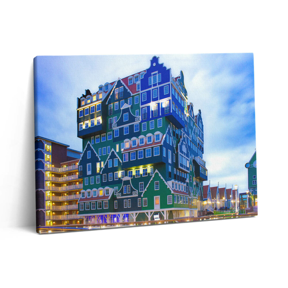 Vászonkép falra 80x60 Színes ház Amszterdamban