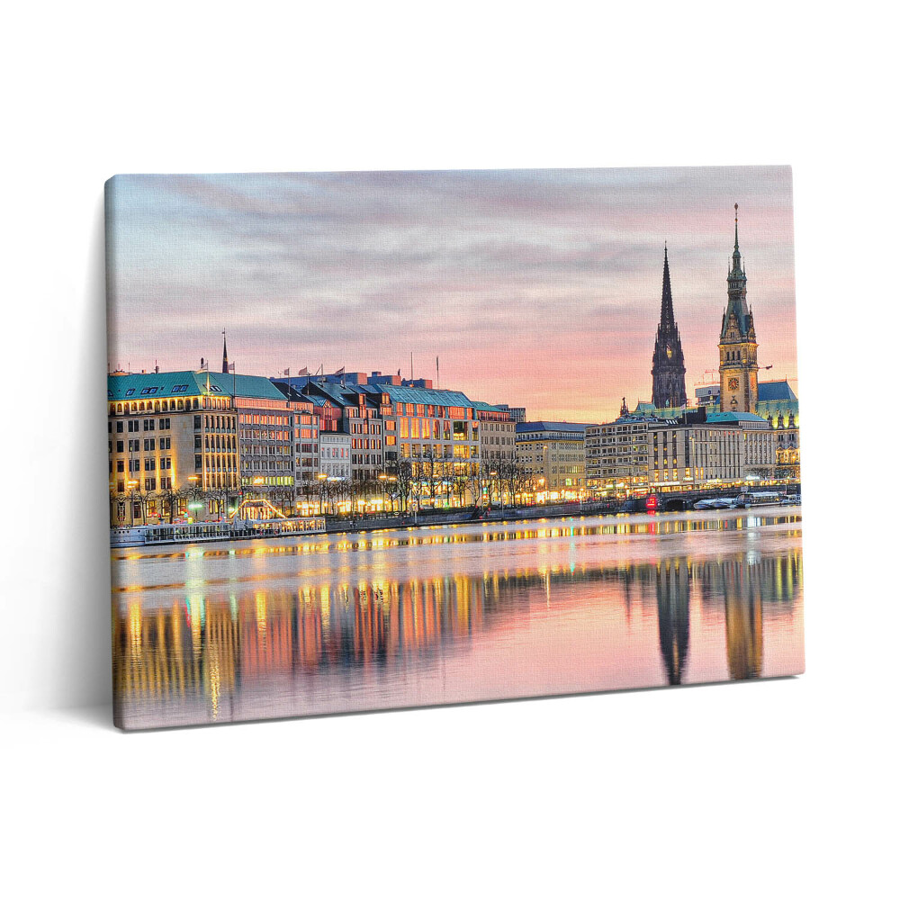 Vászonkép falra 80x60 Alster Hamburgban