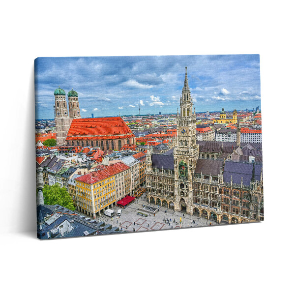 Vászonkép falra 80x60 Városháza a müncheni Marienplatzon