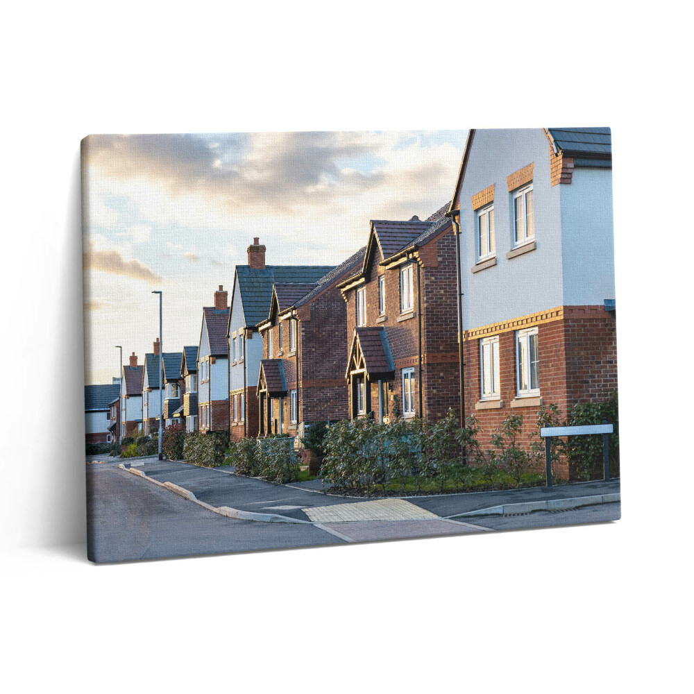 Vászonkép falra 80x60 Házak Angliában naplementében