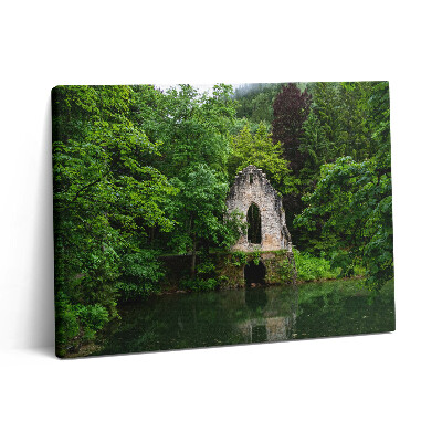 Vászonkép falra 80x60 Egy régi kápolna romjai Chamonix Franciaországban