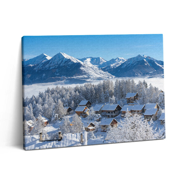 Vászonkép falra 80x60 Hóesés az Alpokban