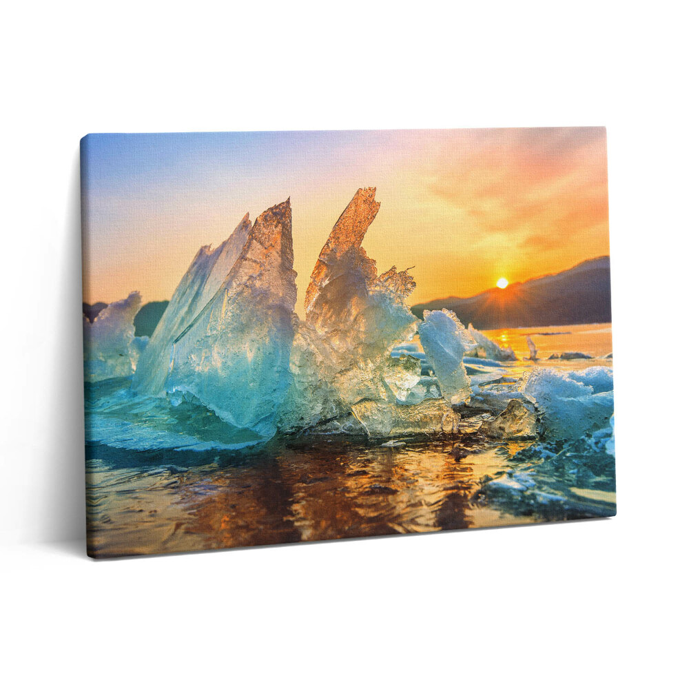 Vászonkép falra 80x60 Jégdarab napfelkeltekor