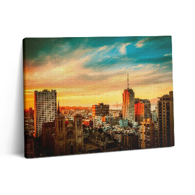 Vászonkép falra 80x60 A város panorámája napfelkeltekor
