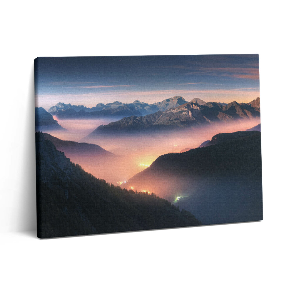 Vászonkép falra 80x60 Hegycsúcsokból álló tájkép