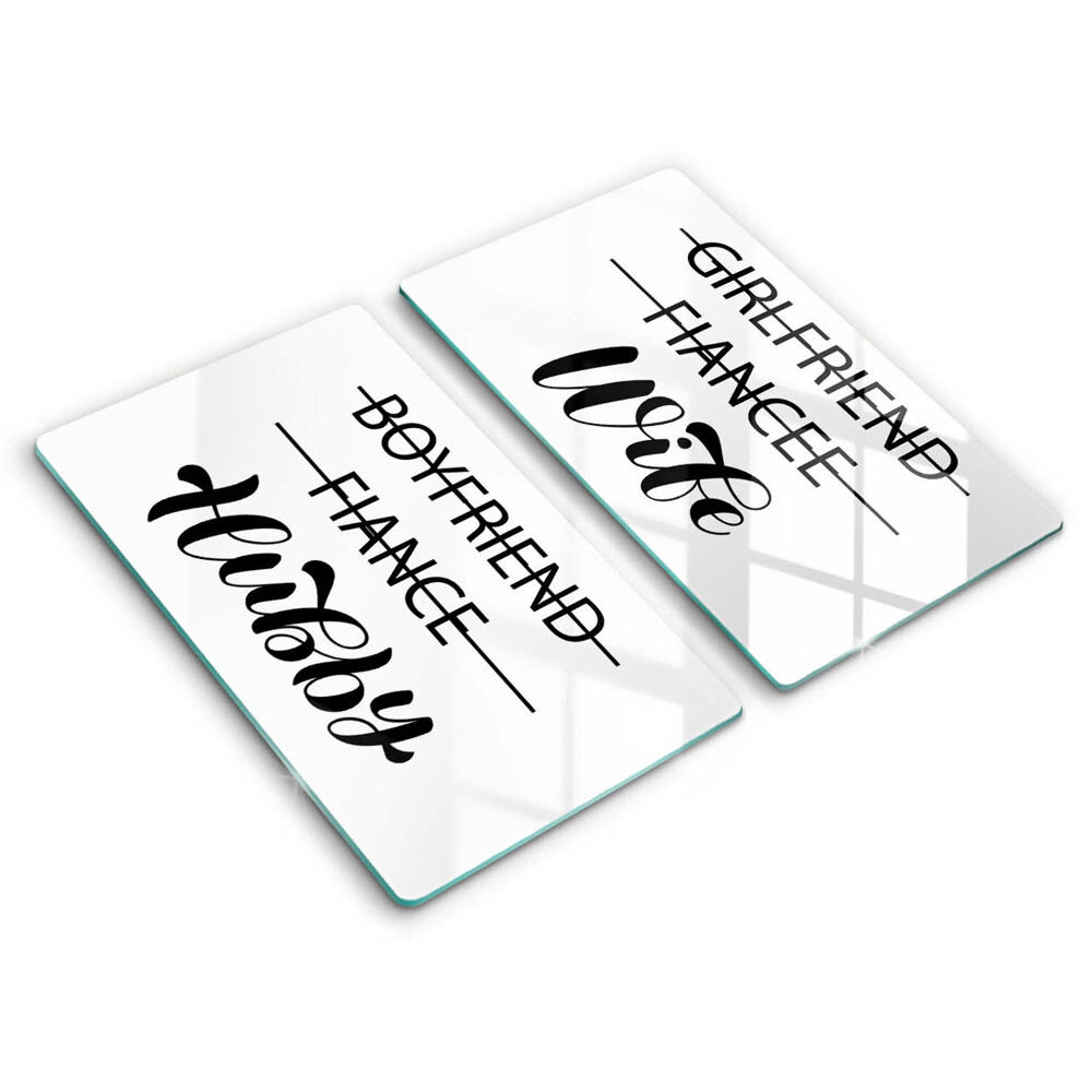 Tűzhelyvédő üveglap 2 darab Felirat, mondat, minta