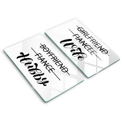 Tűzhelyvédő üveglap 2 darab Felirat, mondat, minta