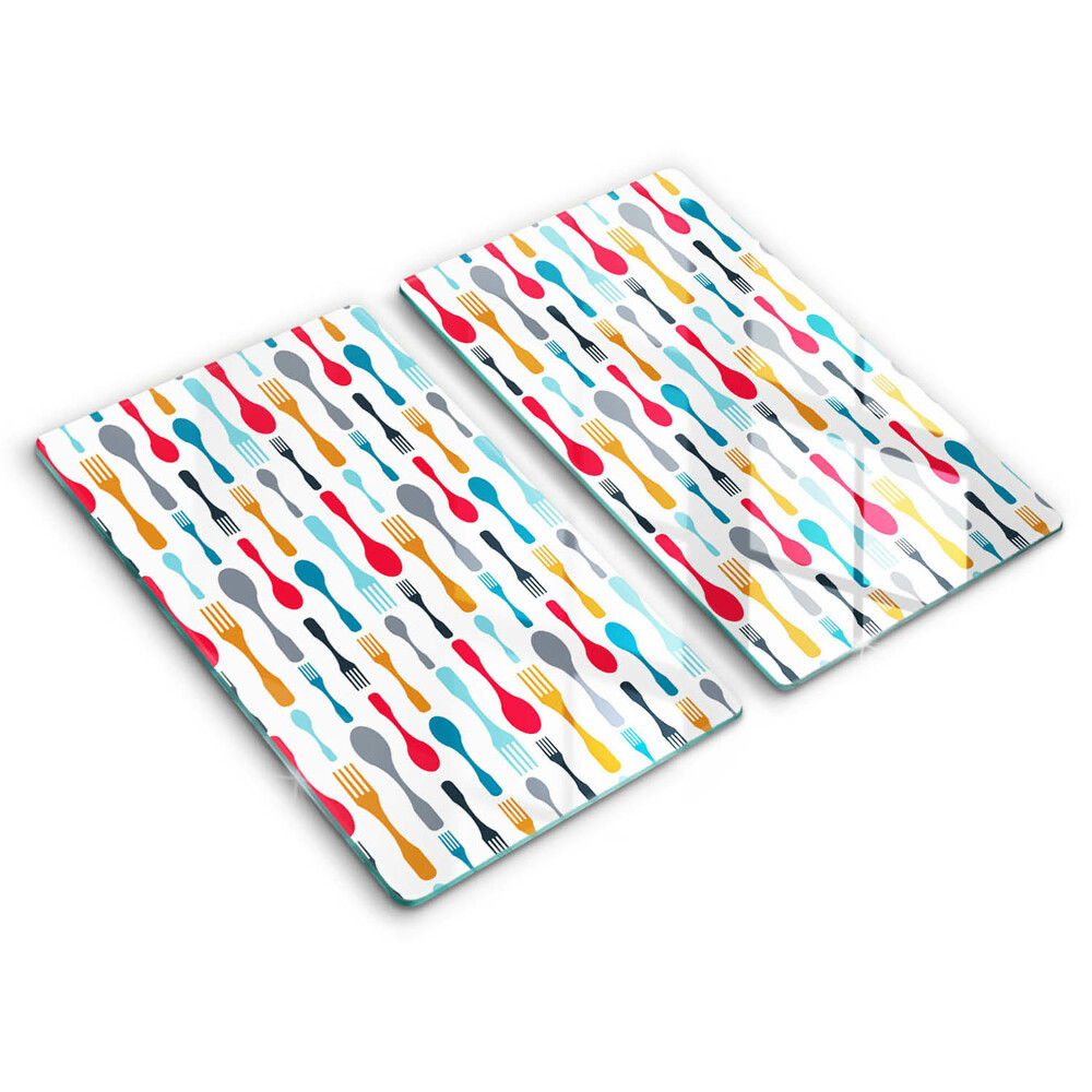 Tűzhelyvédő üveglap 2 darab Illusztráció kanálok