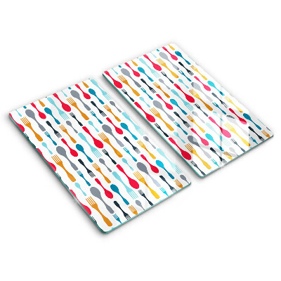 Tűzhelyvédő üveglap 2 darab Illusztráció kanálok