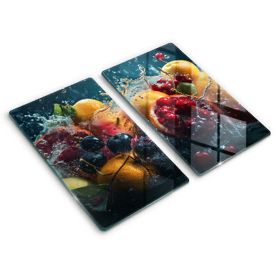 Tűzhelyvédő üveglap 2 darab Gyümölcsök vízben