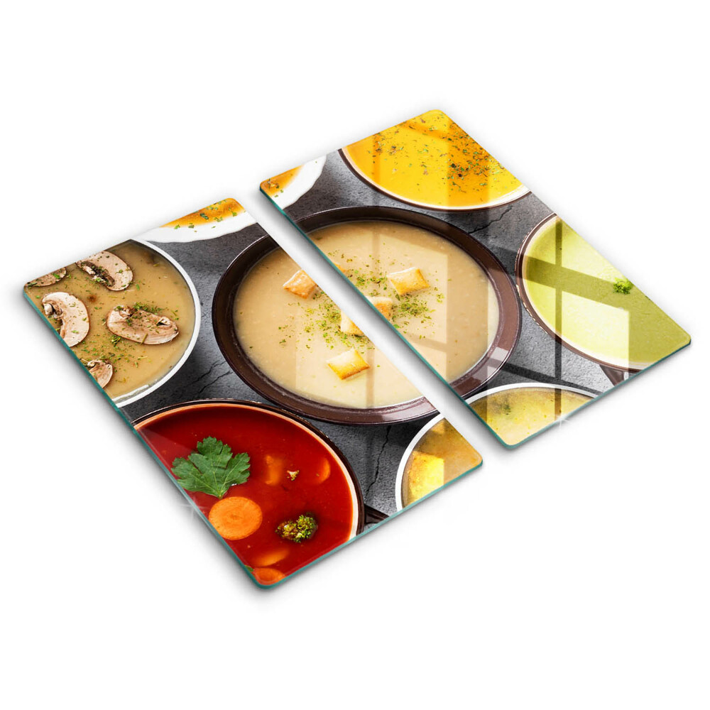 Tűzhelyvédő üveglap 2 darab Színes levesek