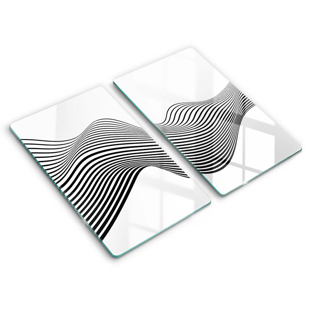 Tűzhelyvédő üveglap 2 darab Lineáris absztrakció