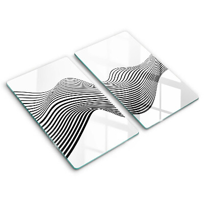 Tűzhelyvédő üveglap 2 darab Lineáris absztrakció