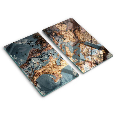 Tűzhelyvédő üveglap 2 darab Aranyszínű sziklaszerkezet