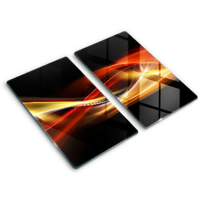 Tűzhelyvédő üveglap 2 darab Absztrakt füst és fény